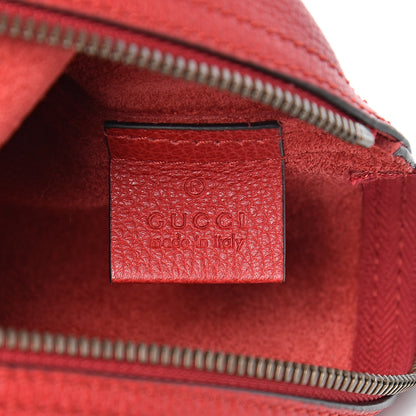 Gucci Pebbled Calfskin Medium Logo Portfolio Clutch Hibiscus Red 6 of 8