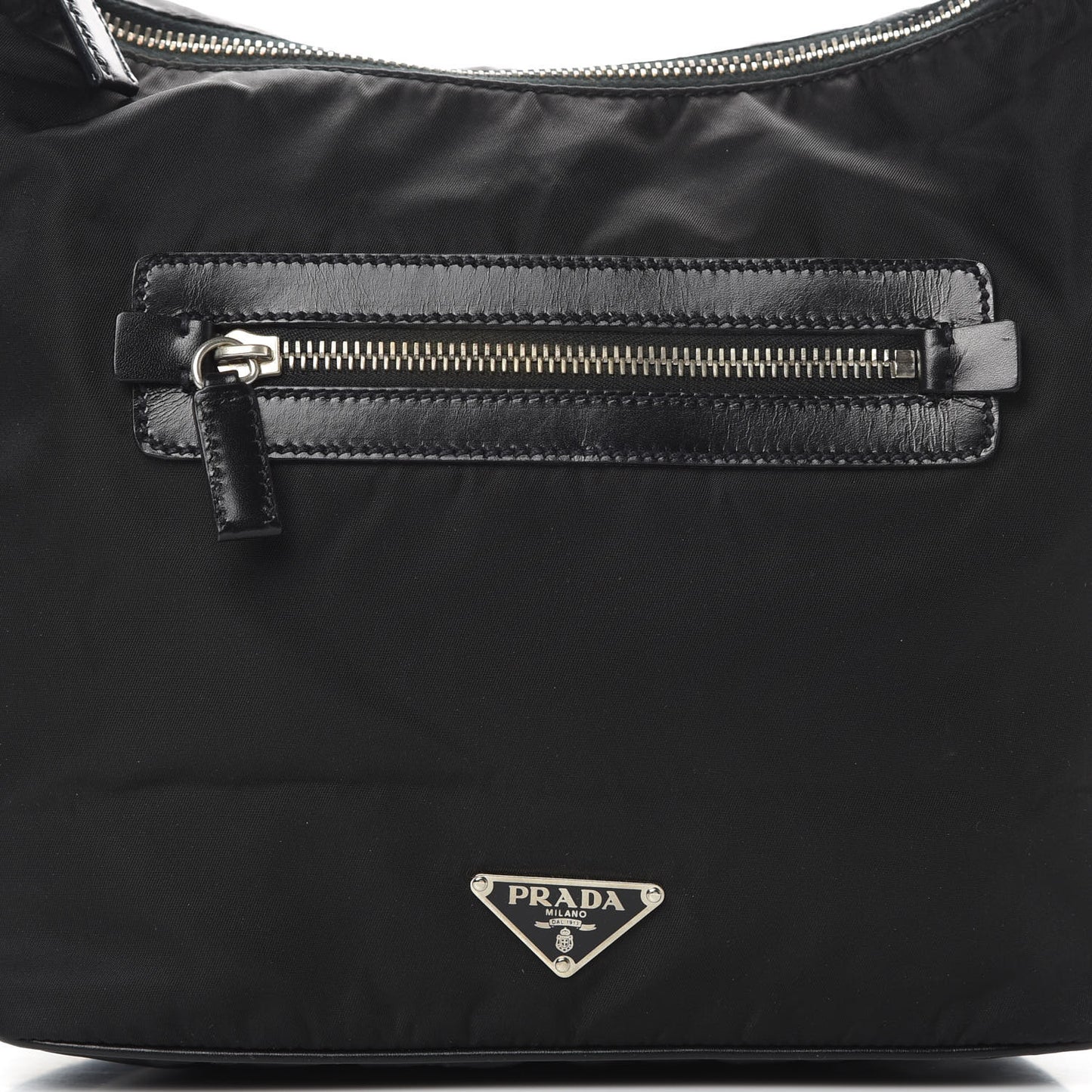 Tessuto Nylon Vitello Hobo Black
