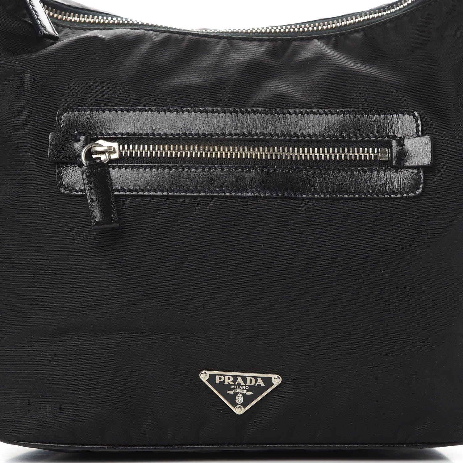 Prada Tessuto Nylon Vitello Hobo Black 8 of 10