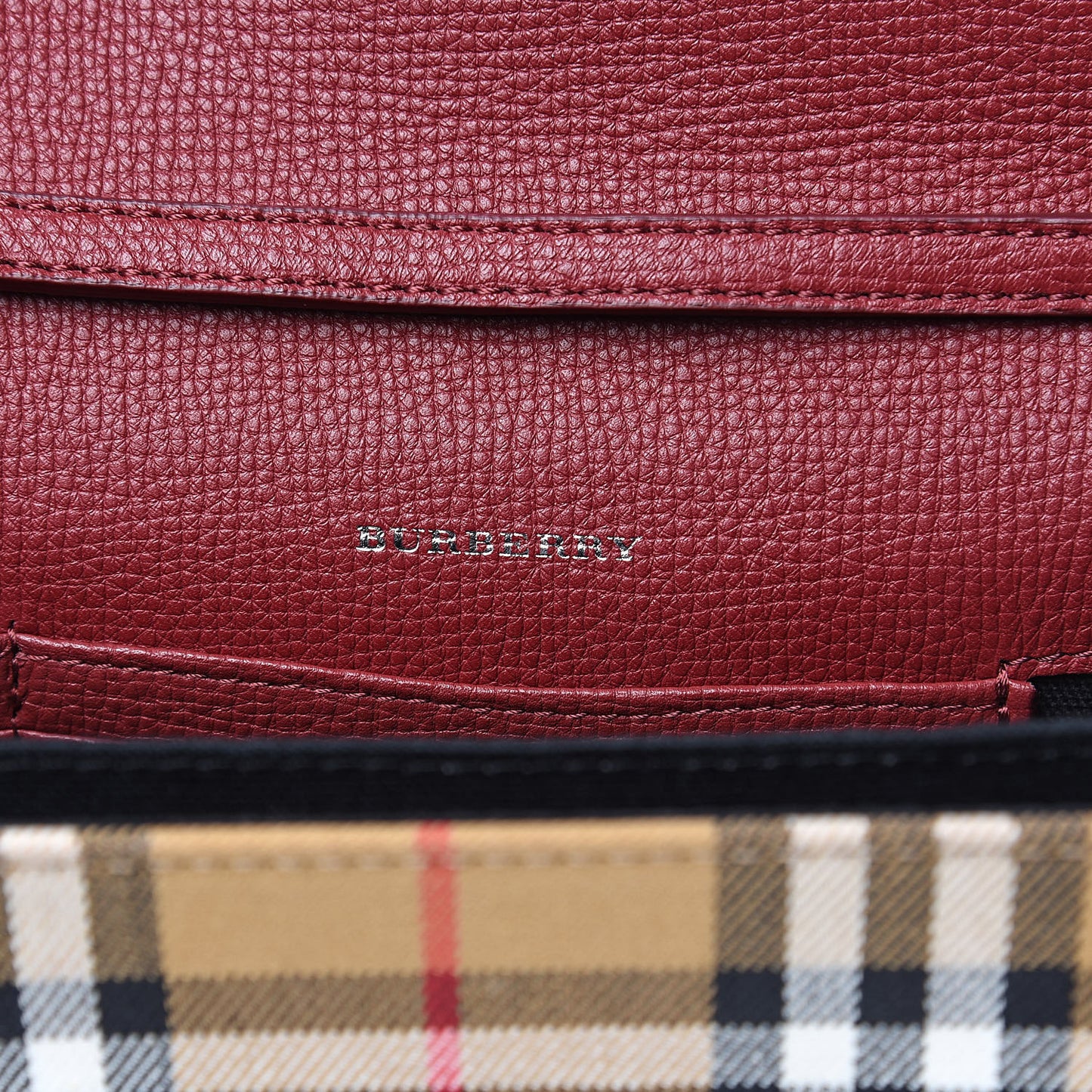 Derby Calfskin House Check Mini Macken Crossbody Bag Russet Red
