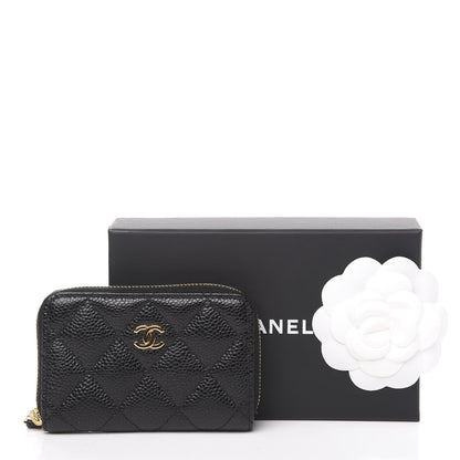 Chanel Caviar Quilted Zip Coin Purse Black 8 of 8