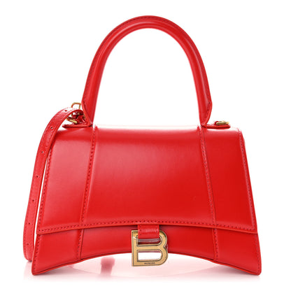 Balenciaga Shiny Box Calfskin Small Hourglass Top Handle Bag Bright Red 1 of 9