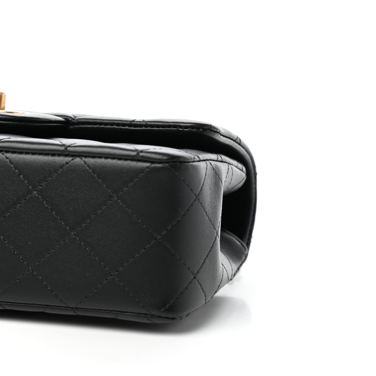 Chanel Lambskin Quilted Mini Top Handle Rectangular Flap Black 9 of 11