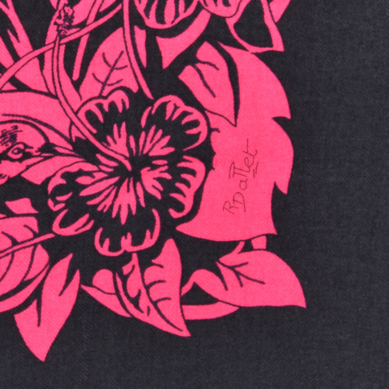 Hermes Cashmere Silk Jungle Love Tattoo Shawl 140 Bleu Noir Rose Vif 3 of 5