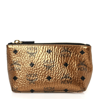 MCM Metallic Visetos Cosmetic Pouch Gold 1 of 9
