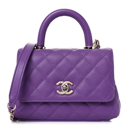 Chanel Caviar Quilted Extra Mini Coco Handle Flap Purple 1 of 10