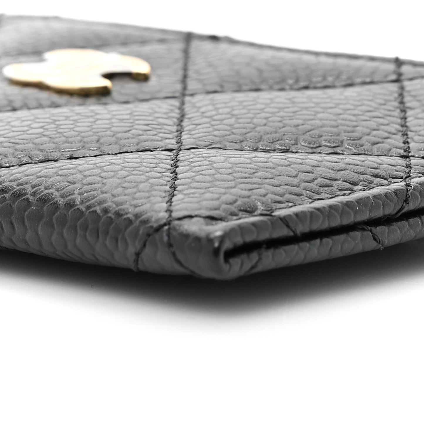 Caviar Quilted Card Holder Black