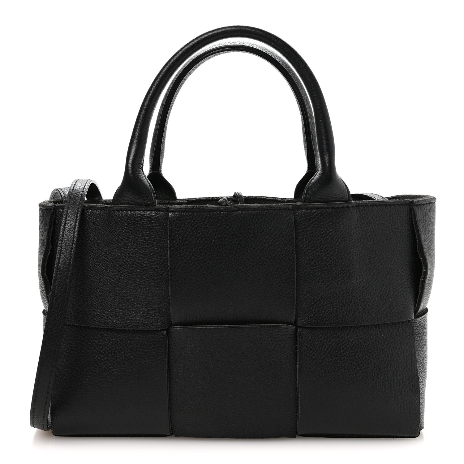 Bottega Veneta Grained Calfskin Maxi Intrecciato Mini Arco Tote Black 1 of 10