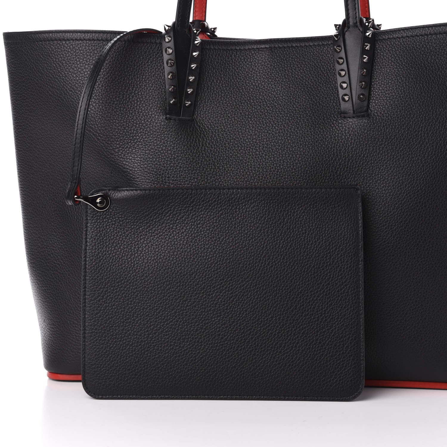 Christian Louboutin Calfskin Spikes East West Cabata Tote Black 11 of 13