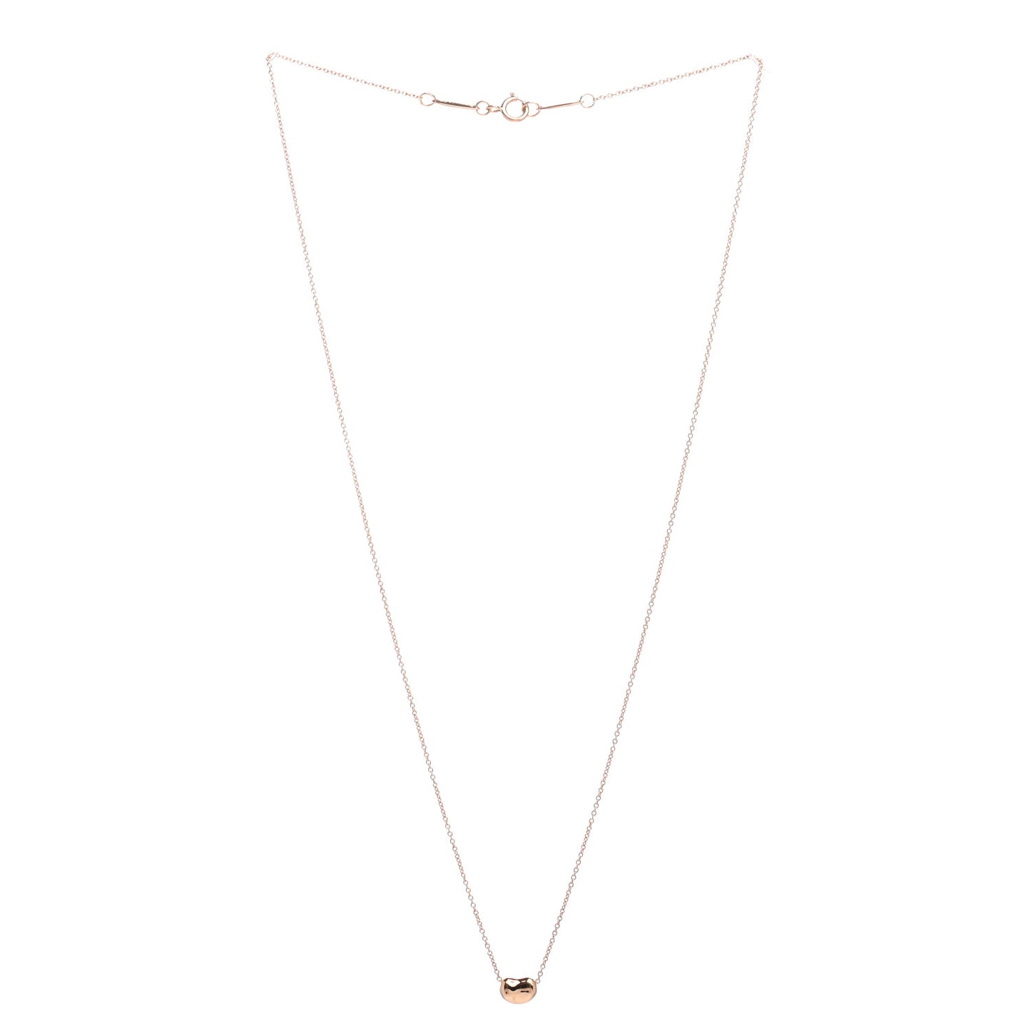18K Rose Gold 7mm Elsa Peretti Bean Pendant Necklace