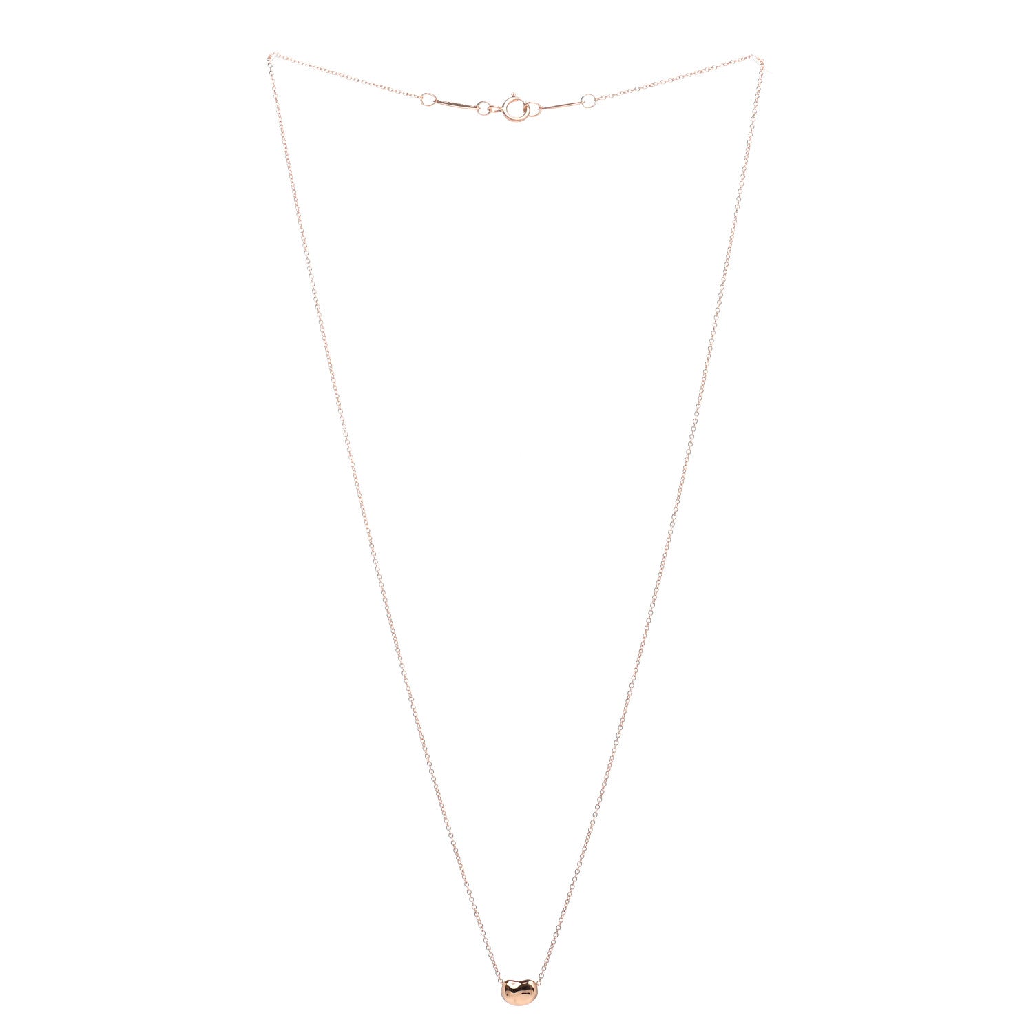 Tiffany 18K Rose Gold 7mm Elsa Peretti Bean Pendant Necklace 3 of 4