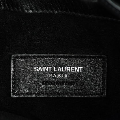 Saint Laurent Calfskin Studded Small Emmanuelle Fringe Bucket Bag Black 6 of 7