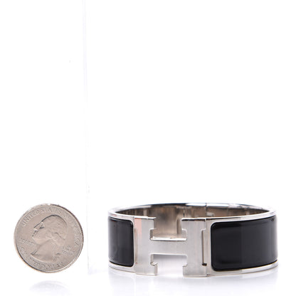 Hermes Enamel Wide Clic Clac H Bracelet PM Black 2 of 10