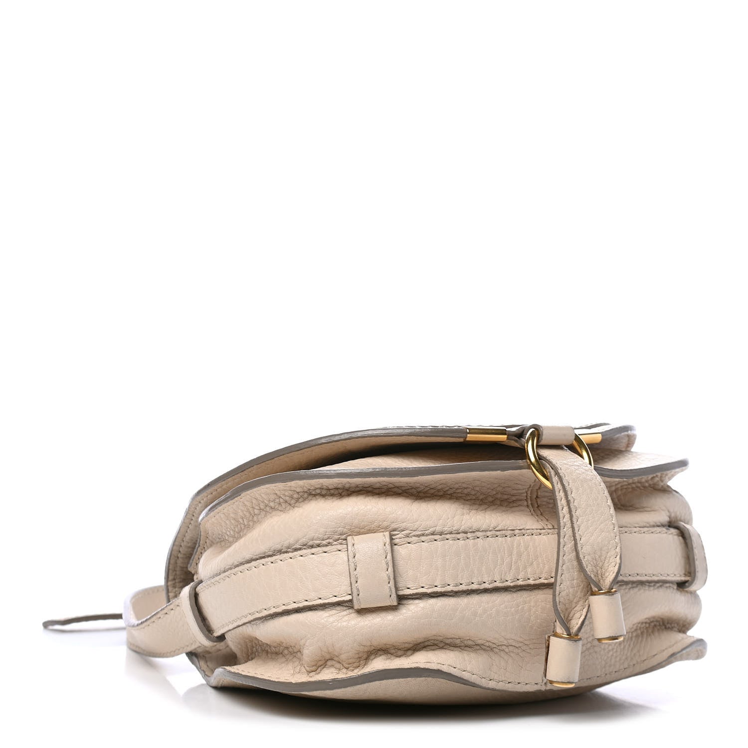 Chloe Calfskin Mini Marcie Round Crossbody Bag Abstract White 3 of 6
