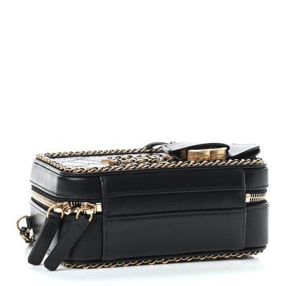 Chanel Goatskin Quilted Small CC Filigree Vanity Case Black 3 of 8
