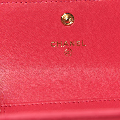 Chanel Lambskin Quilted Compact Boy Wallet Fuchsia 5 of 7