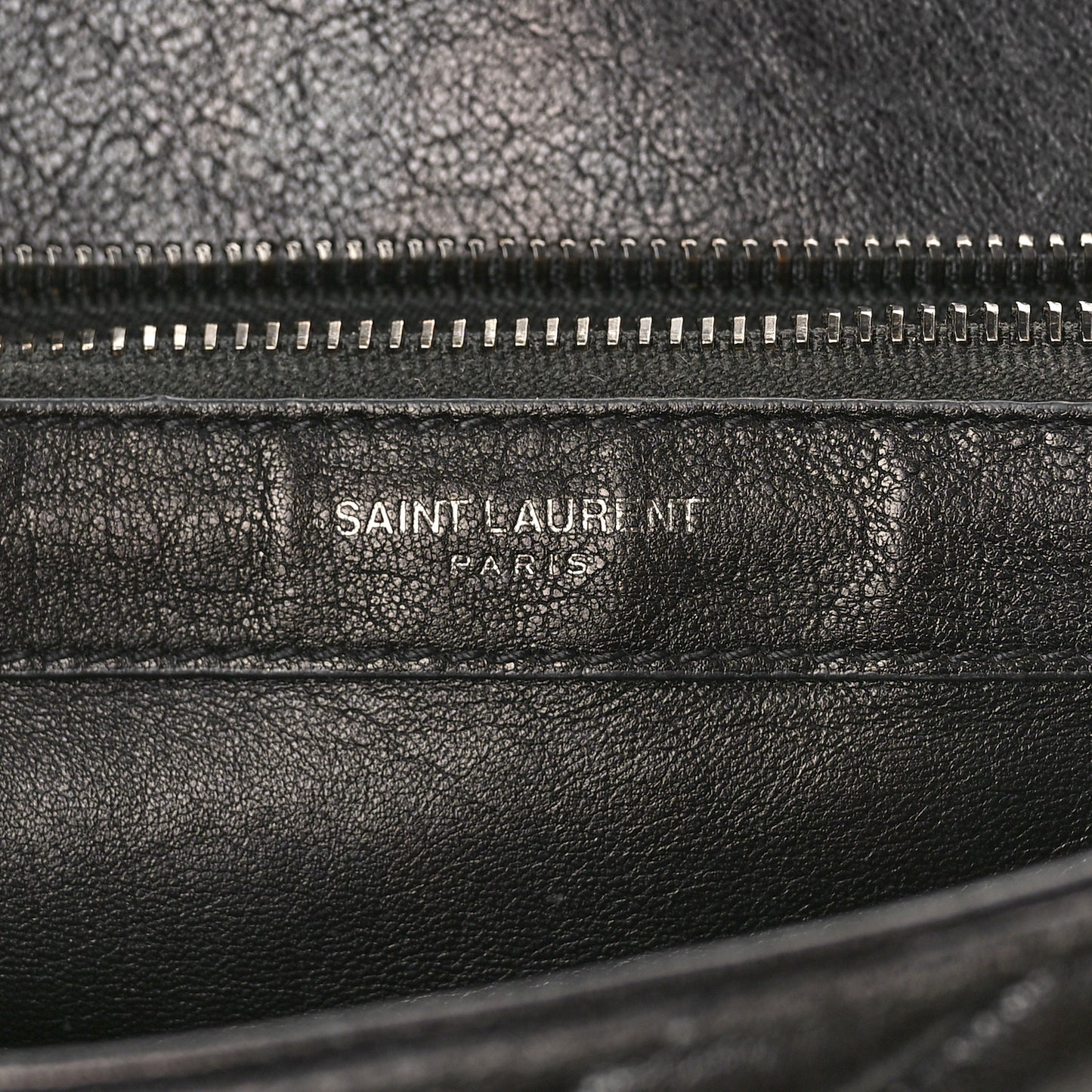 Sheepskin Matelasse Chevron Monogram Monochrome Large College Satchel Black