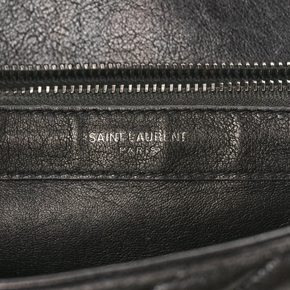 Saint Laurent Sheepskin Matelasse Chevron Monogram Monochrome Large College Satchel Black 6 of 12