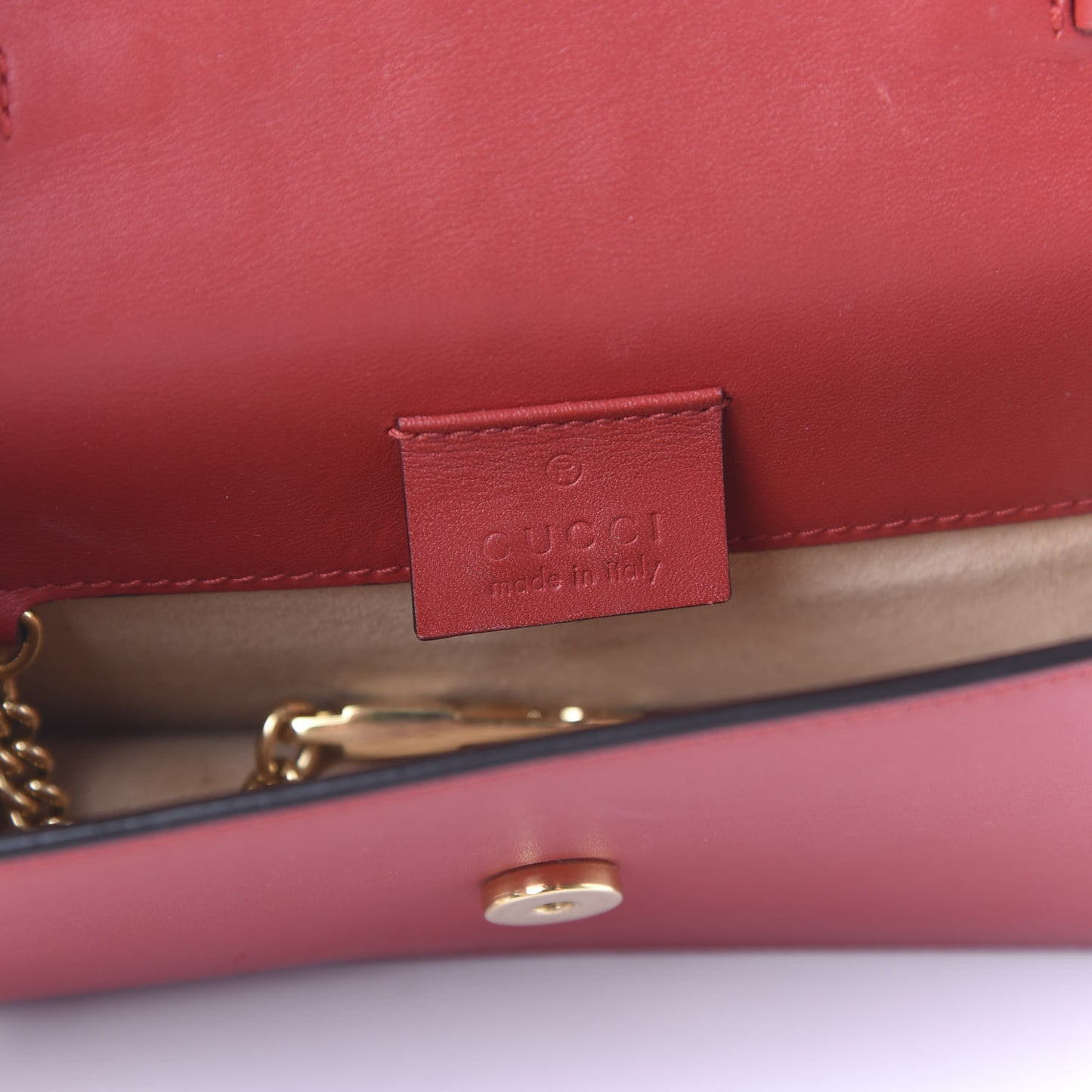 Calfskin Super Mini Sylvie Chain Shoulder Bag Hibiscus Red