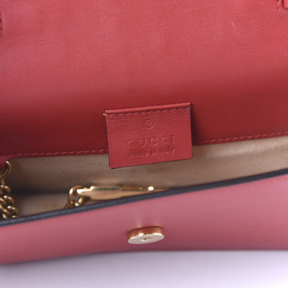 Gucci Calfskin Super Mini Sylvie Chain Shoulder Bag Hibiscus Red 8 of 11