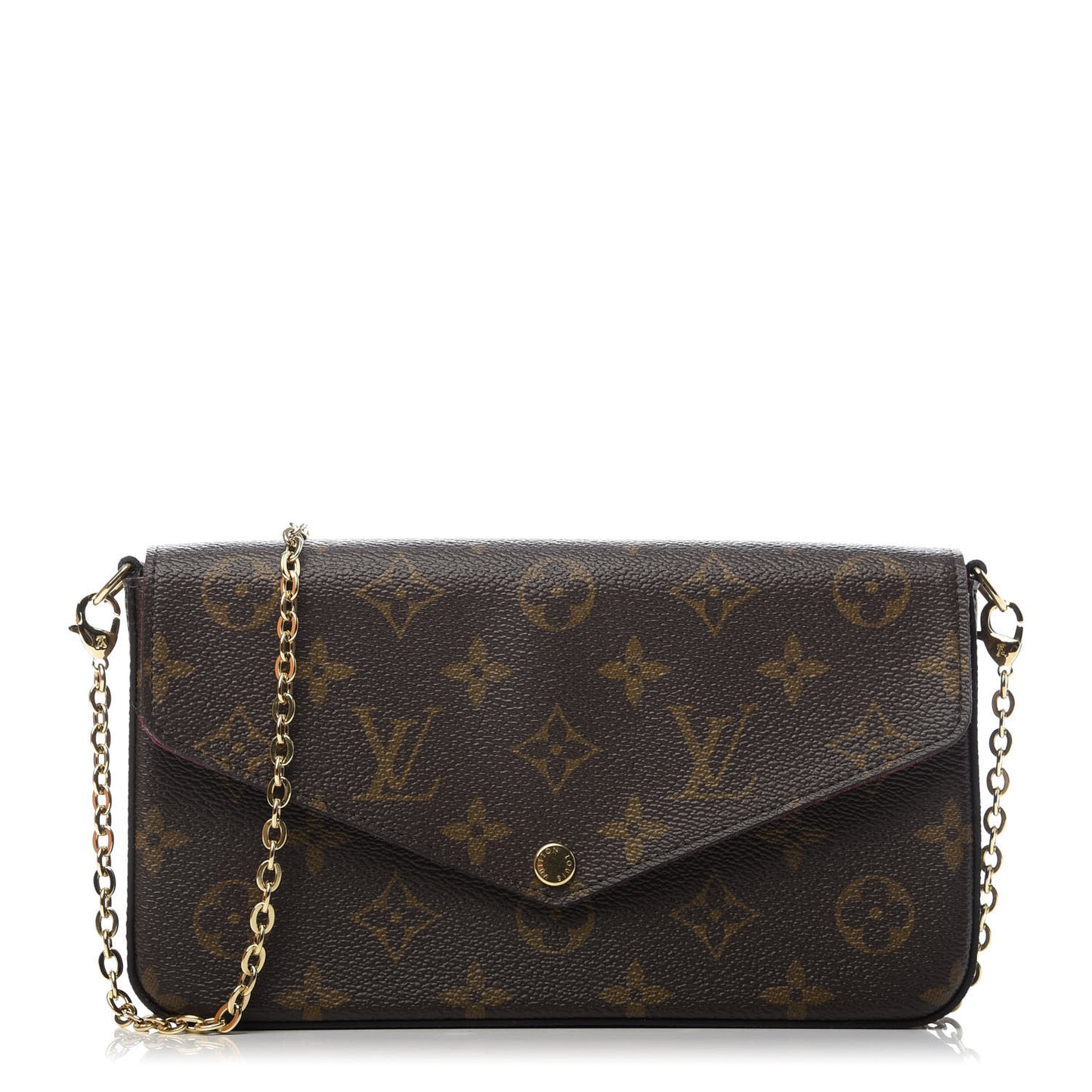 Monogram Pochette Felicie Chain Wallet Fuchsia