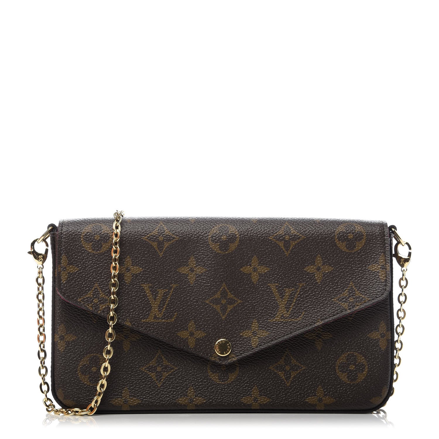 Louis Vuitton Monogram Pochette Felicie Chain Wallet Fuchsia 1 of 10