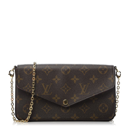Louis Vuitton Monogram Pochette Felicie Chain Wallet Fuchsia 1 of 10