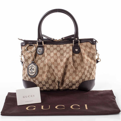 Gucci Monogram Medium Sukey Top Handle Dark Brown 9 of 9