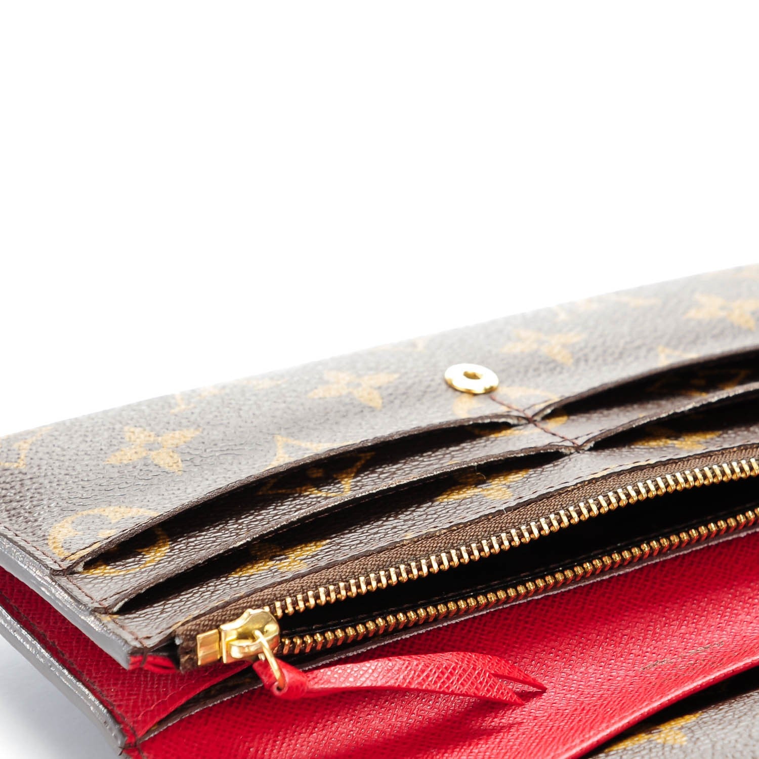 Louis Vuitton Monogram Emilie Wallet Red 2 of 10