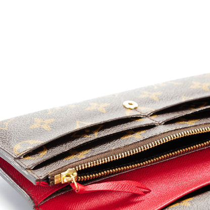 Louis Vuitton Monogram Emilie Wallet Red 2 of 10