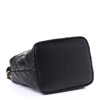 Chanel Lambskin Quilted Small Perfect Meeting Hobo Black 3 of 5