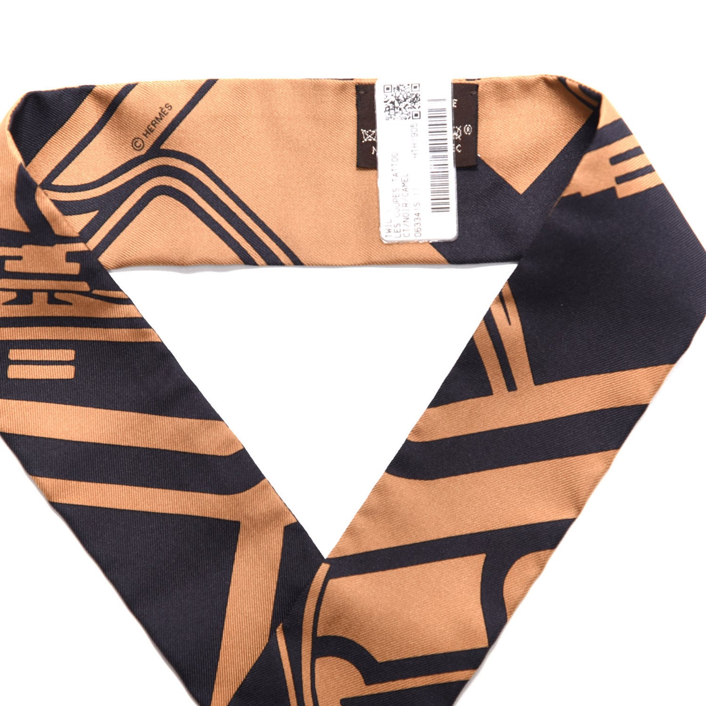 Silk Les Coupes Tattoo Twilly Black Camel