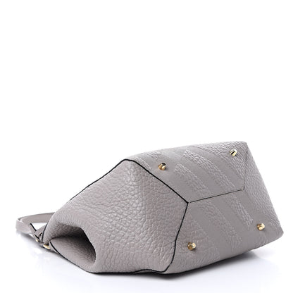 Burberry Signature Grain Calfskin Check Embossed Small Canterbury Tote Pale Grey 4 of 10