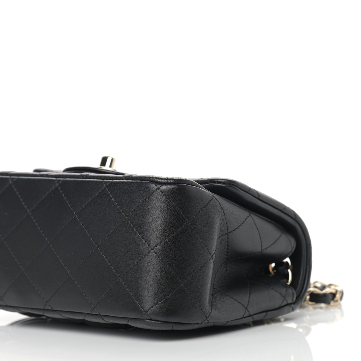 Lambskin Quilted Mini Square Flap Black