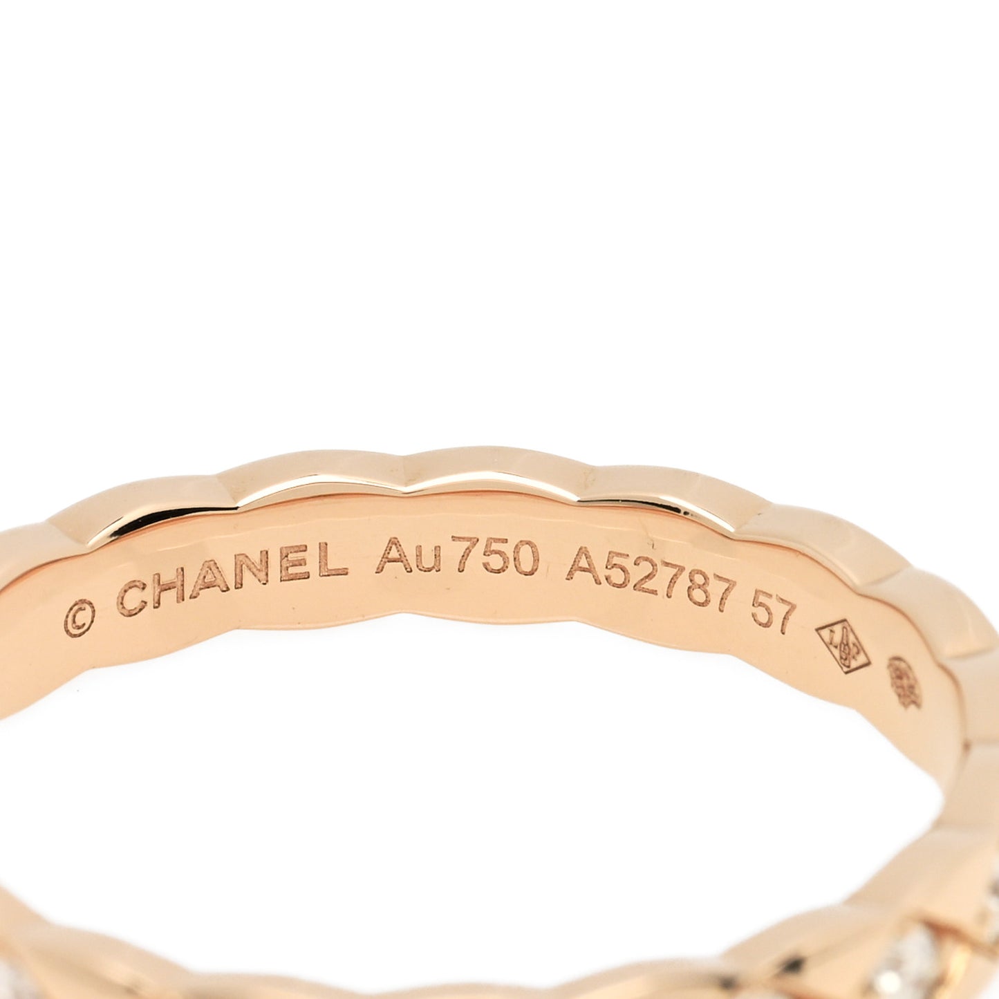18K Beige Gold Diamond Mini Coco Crush Ring 57 8