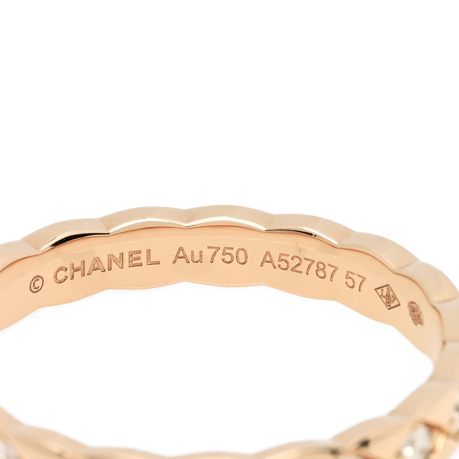 Chanel 18K Beige Gold Diamond Mini Coco Crush Ring 57 8 4 of 5