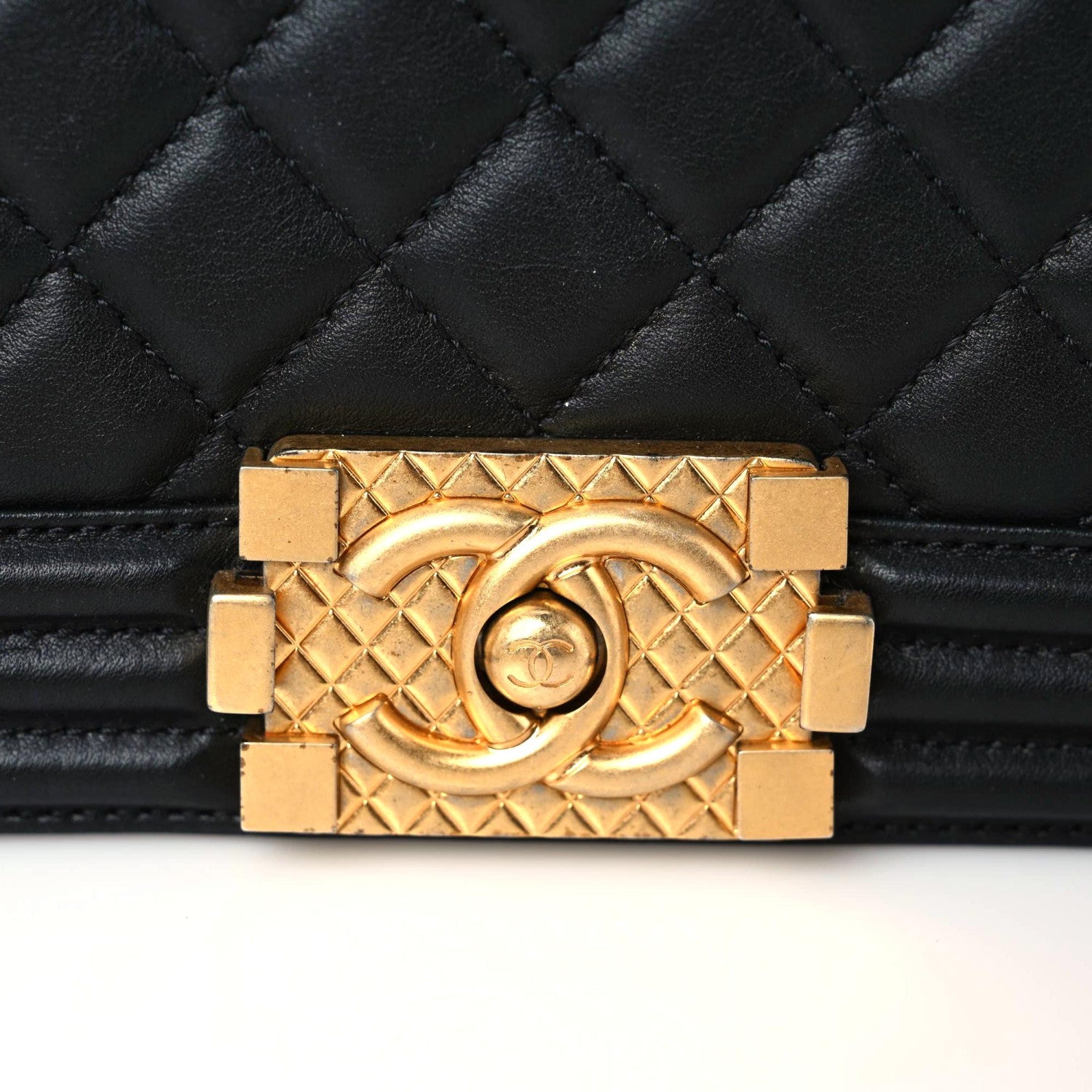 Chanel Calfskin Medium Boy Logo Top Handle Flap Black 11 of 17