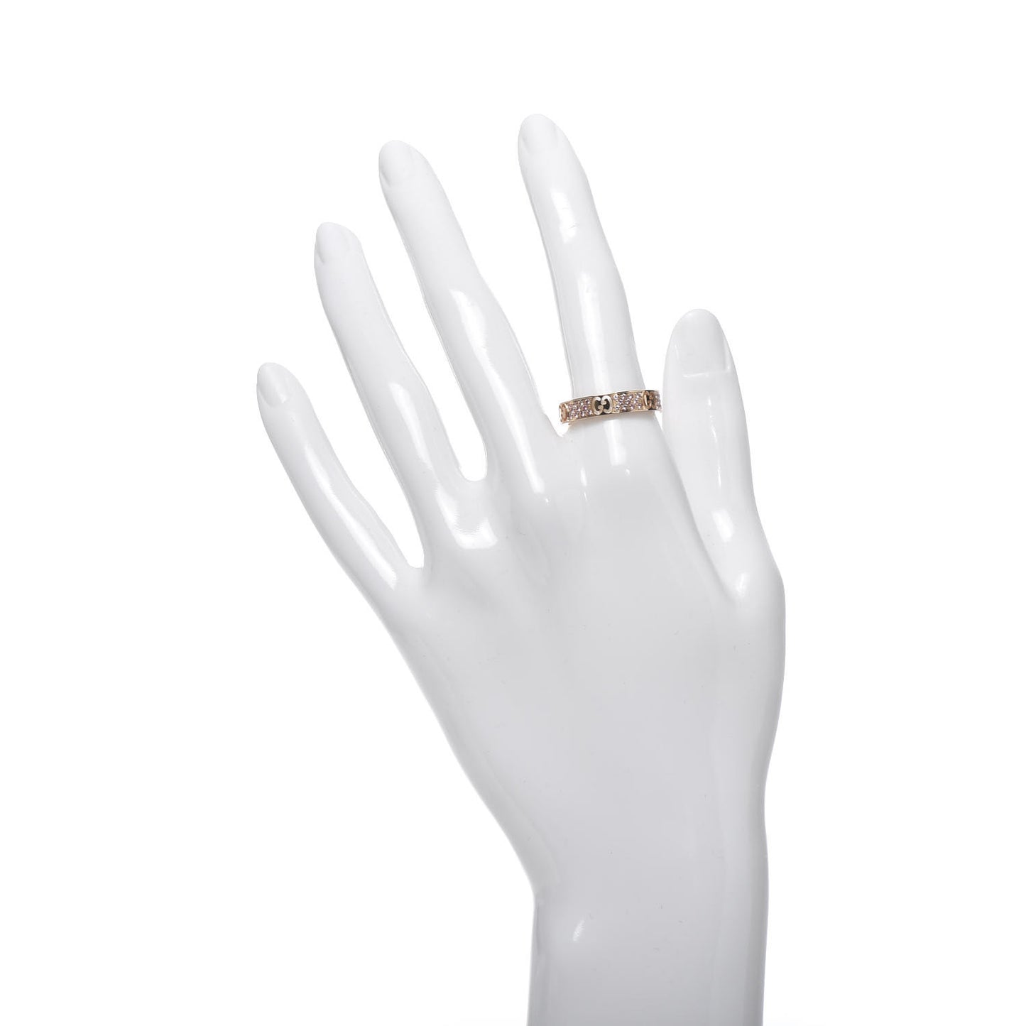 18K Rose Gold Pink Sapphire Icon Stardust Thin Band Ring 54 7