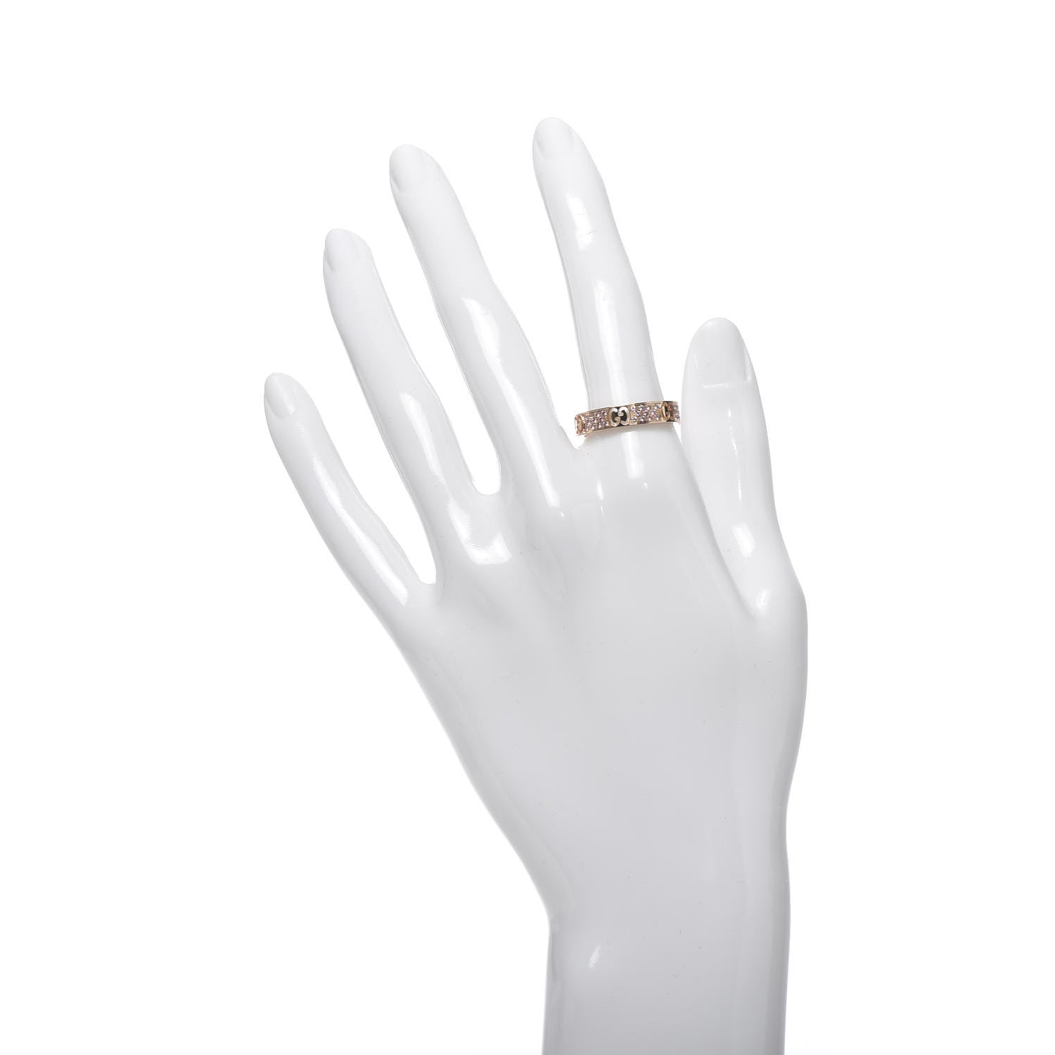 Gucci 18K Rose Gold Pink Sapphire Icon Stardust Thin Band Ring 54 7 2 of 6