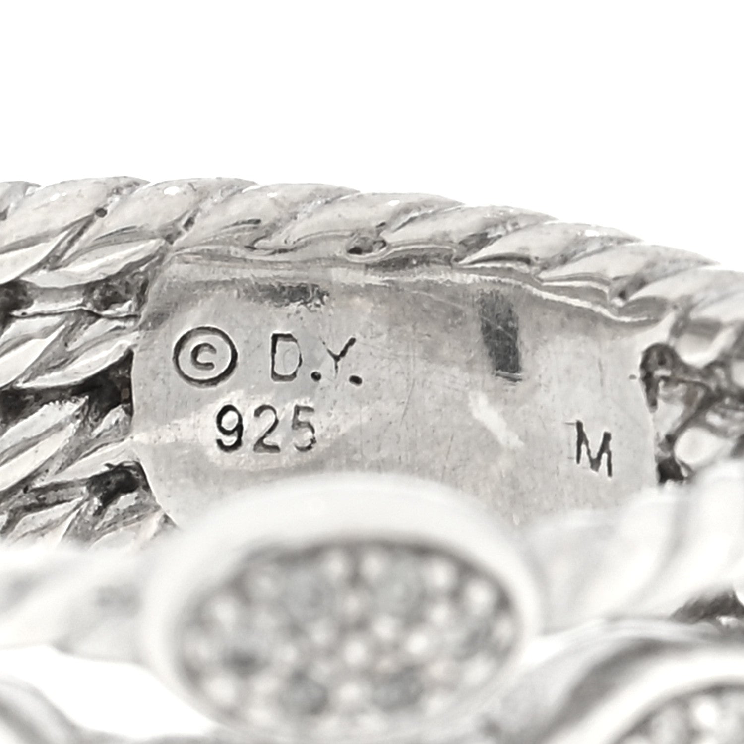 David Yurman Sterling Silver Diamond Confetti 4 Row Ring 54 7 4 of 4