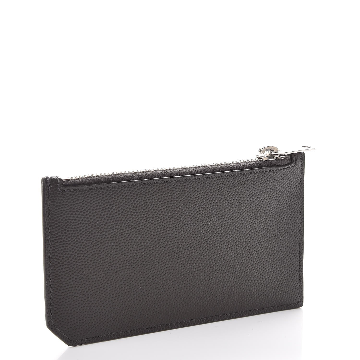 Saint Laurent Grained Calfskin 5 Fragments Zip Pouch Card Holder Dark Anthracite 3 of 8