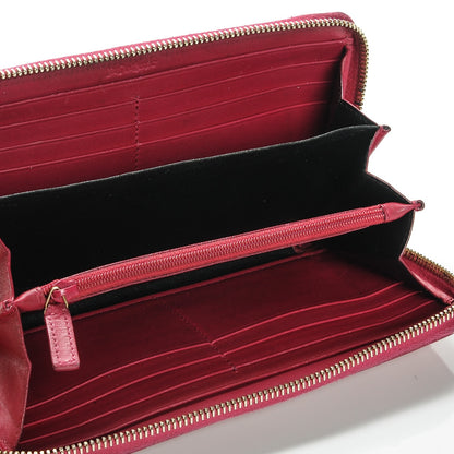 Saint Laurent Patent Belle De Jour Zip Around Wallet Fuchsia 5 of 11
