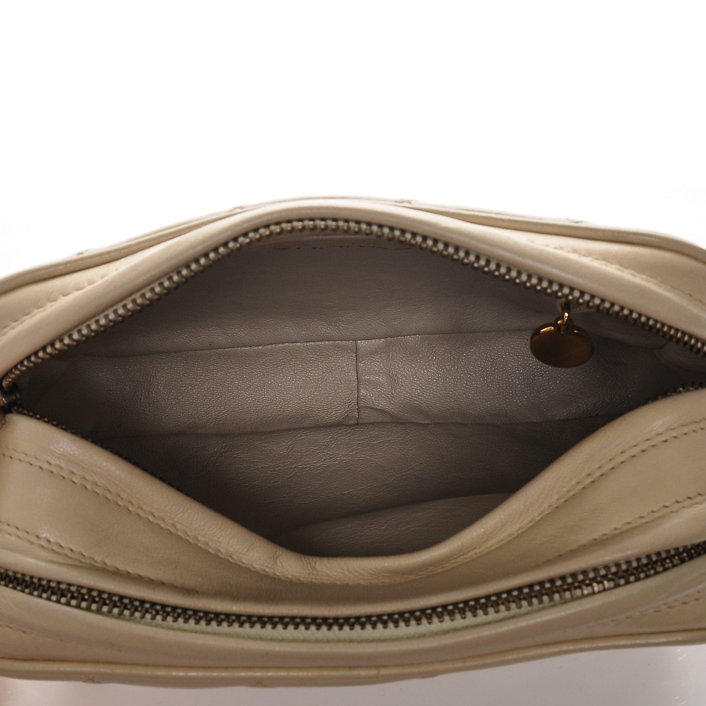 Lambskin Quilted Camera Case Beige