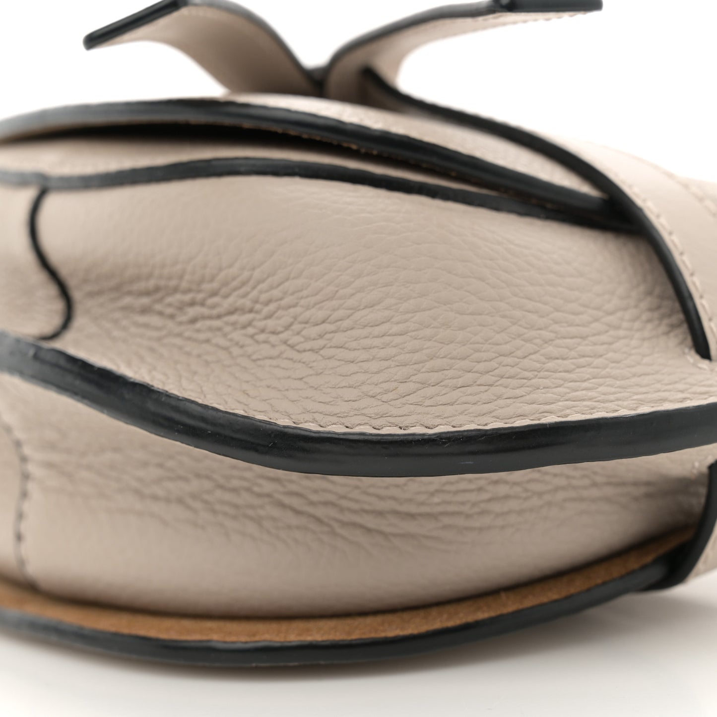 Grained Calfskin Mini Gate Crossbody Bag Light Oat