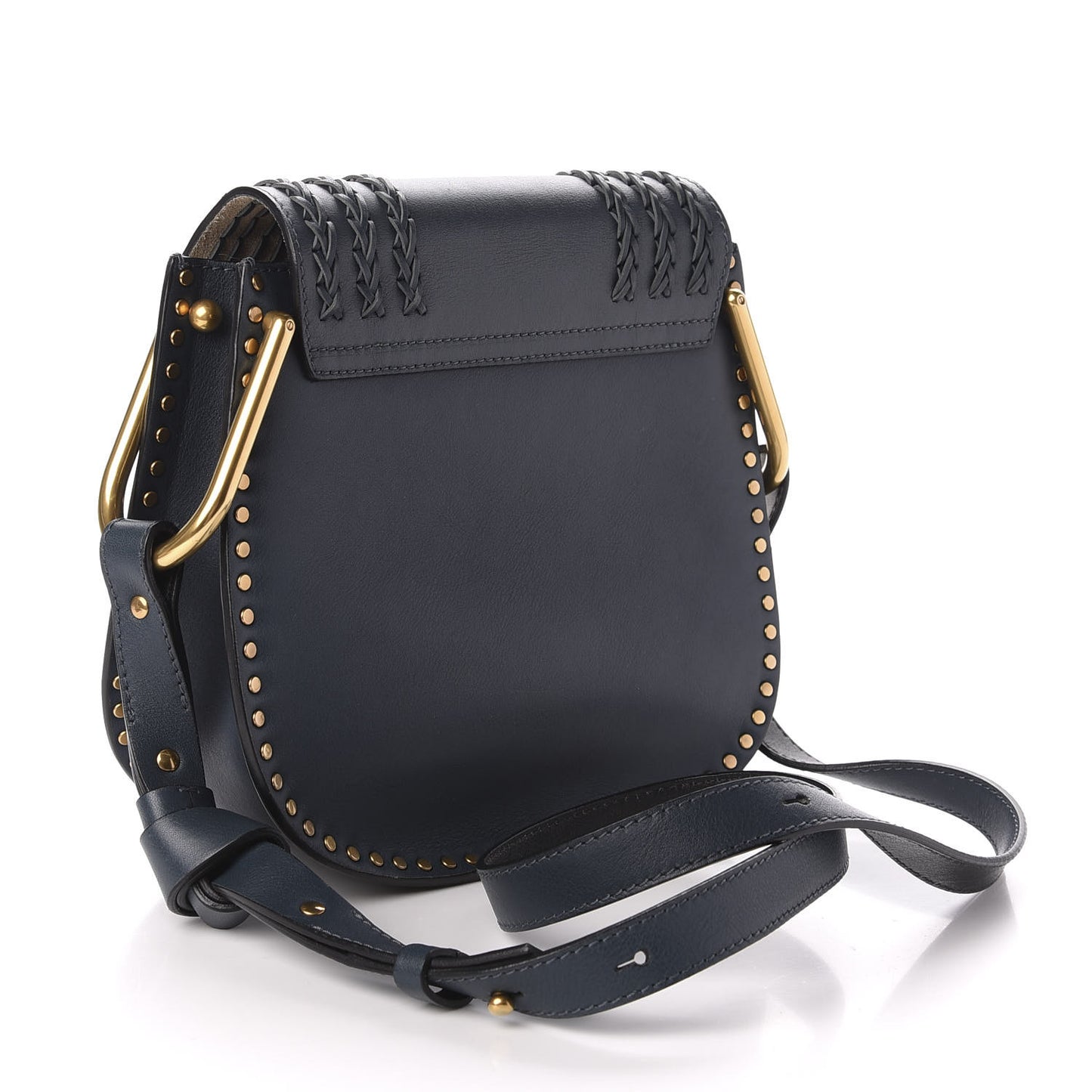 Calfskin Braided Small Hudson Shoulder Bag Silver Blue