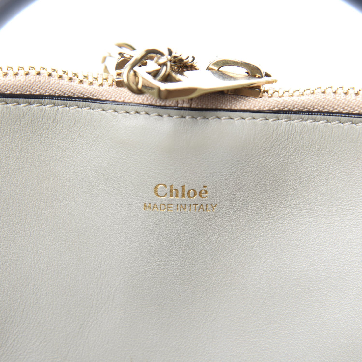 Chloe Smooth Calfskin Medium Baylee Two Tone Tote Marshmallow Grey Black 9 of 10