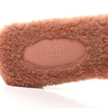 Hermes Woolskin Oran Sandals 37 Rose Aube 7 of 9