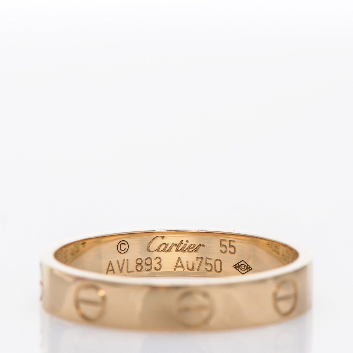 18K Yellow Gold 4mm LOVE Wedding Band Ring 55 7.25