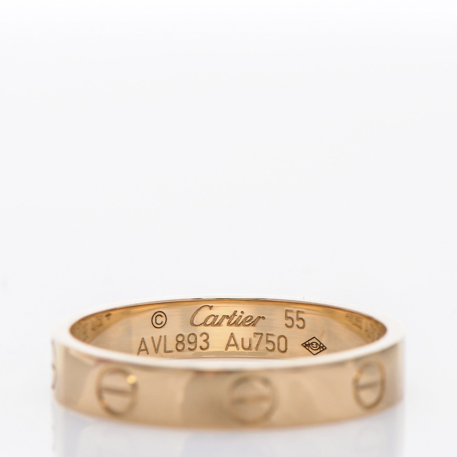 Cartier 18K Yellow Gold 4mm LOVE Wedding Band Ring 55 7.25 3 of 3