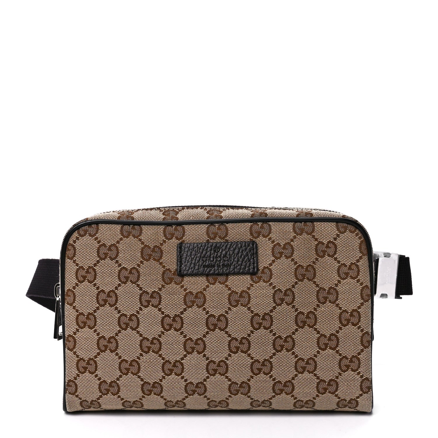 Gucci Monogram Dollar Calfskin Belt Bag Beige Ebony Testa di Moro Marrone Scuro 1 of 13